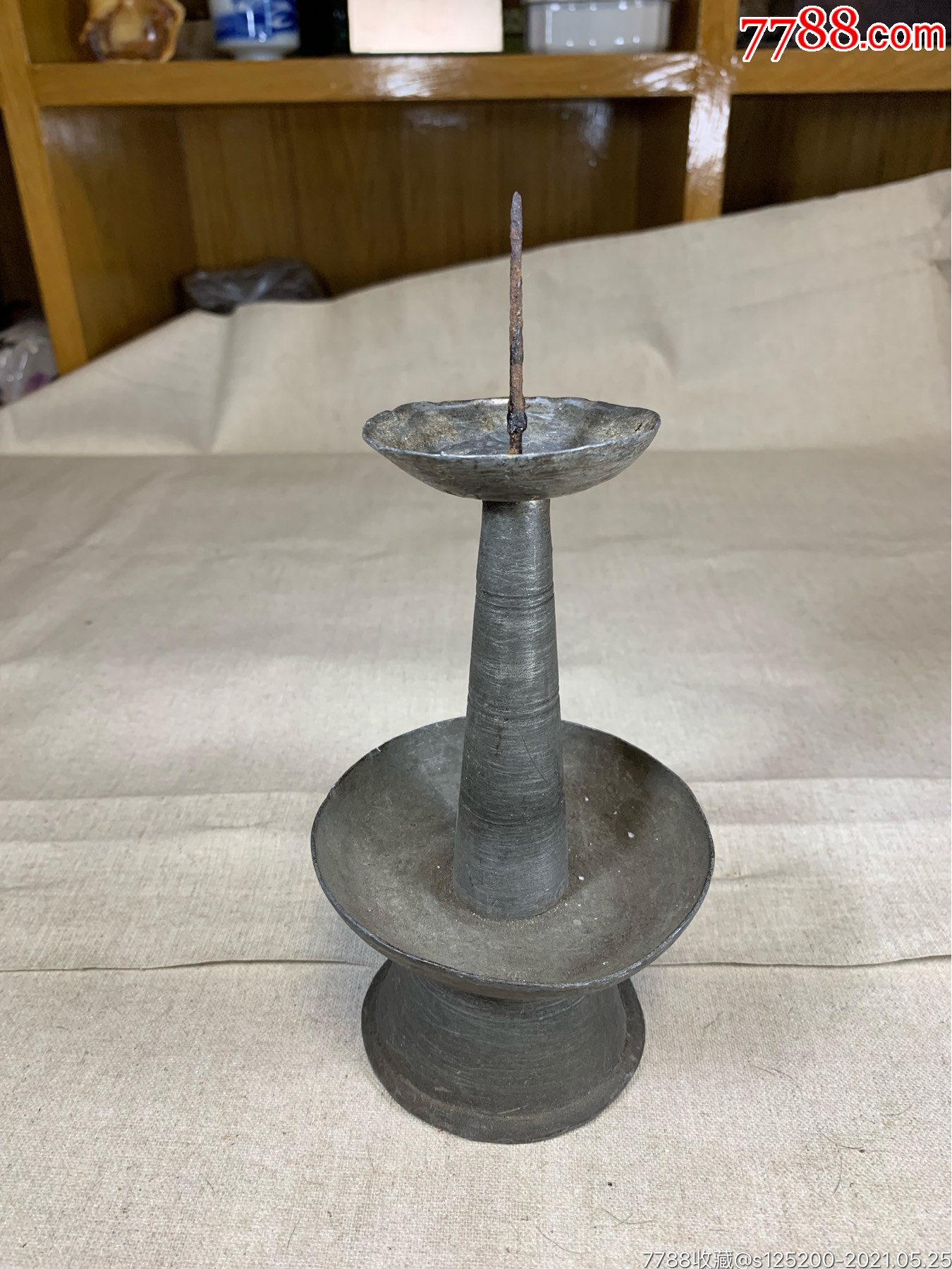 古董古玩收藏杂项近代锡烛签烛蜡签油灯锡烛台锡器