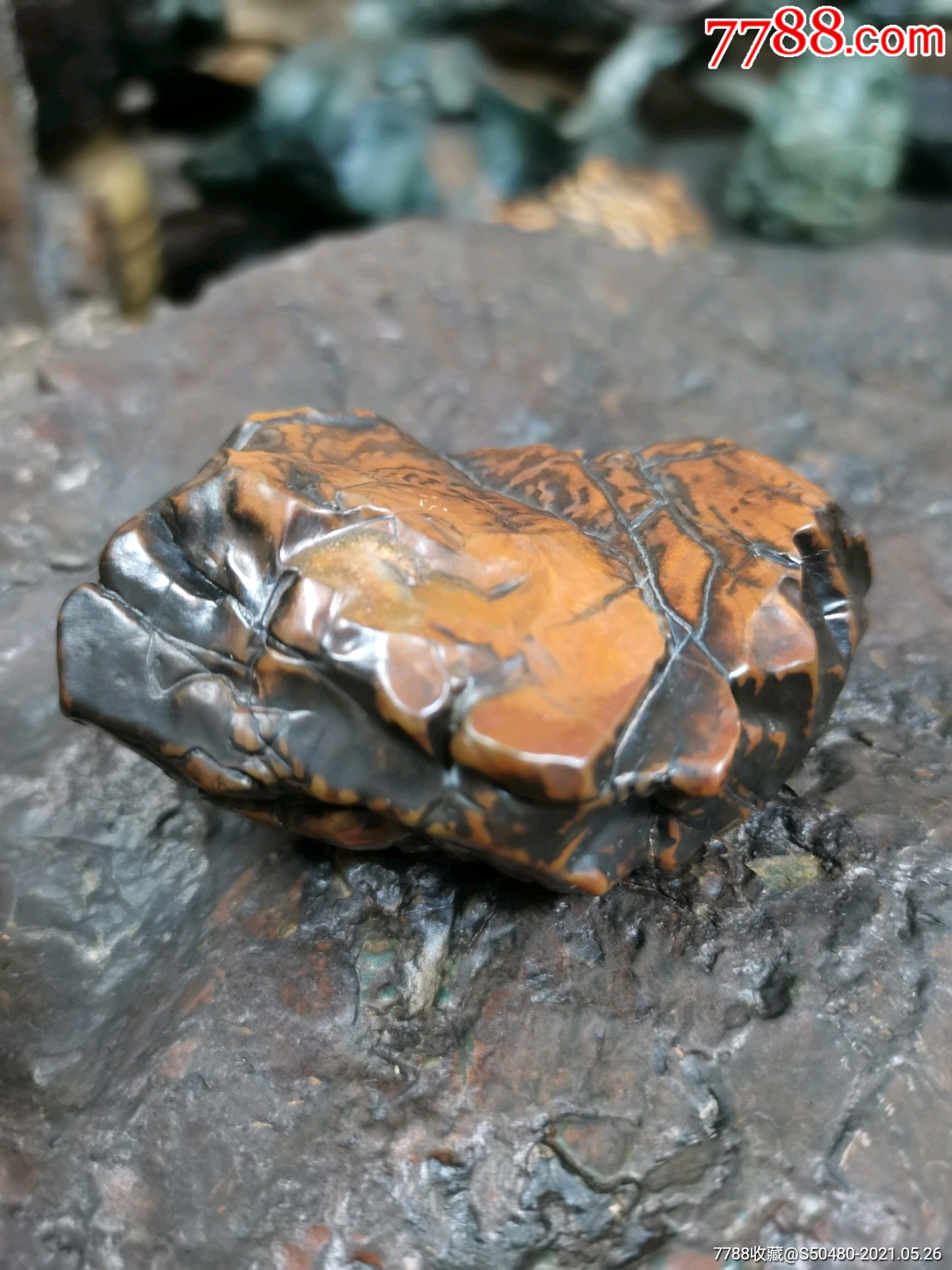 天然皮色形观赏奇石沙漠漆风凌石风砺石戈壁玛瑙原石老皮戈壁手把玩石