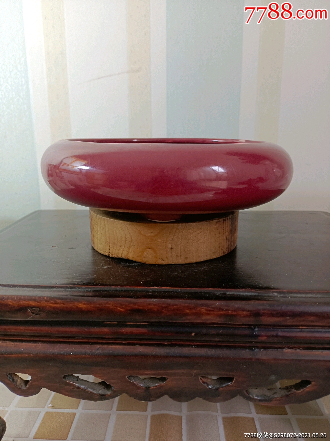 6070年代豇豆红笔洗