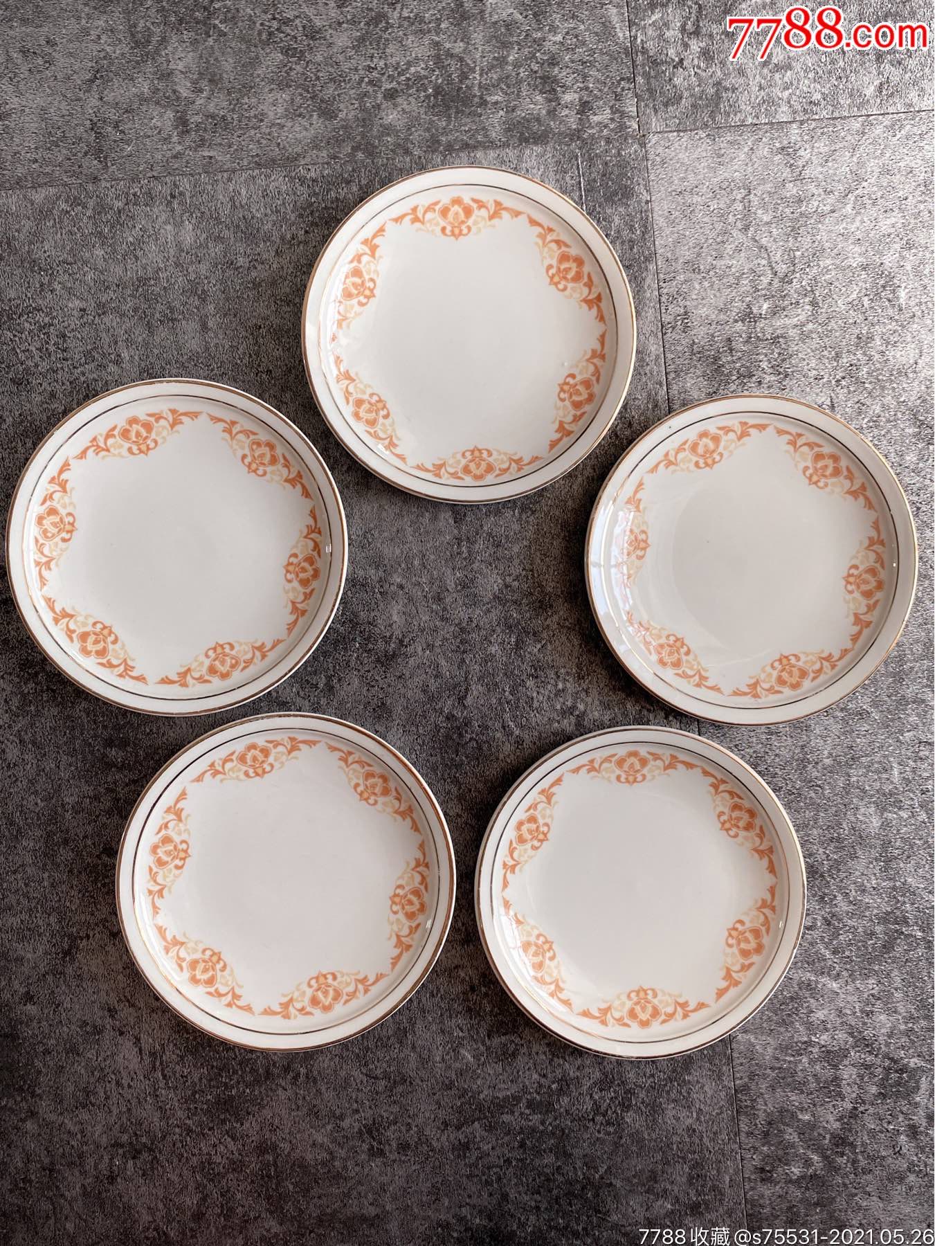 80年代博山陶瓷厂生产出口宝石牌复古咖啡杯碟5个