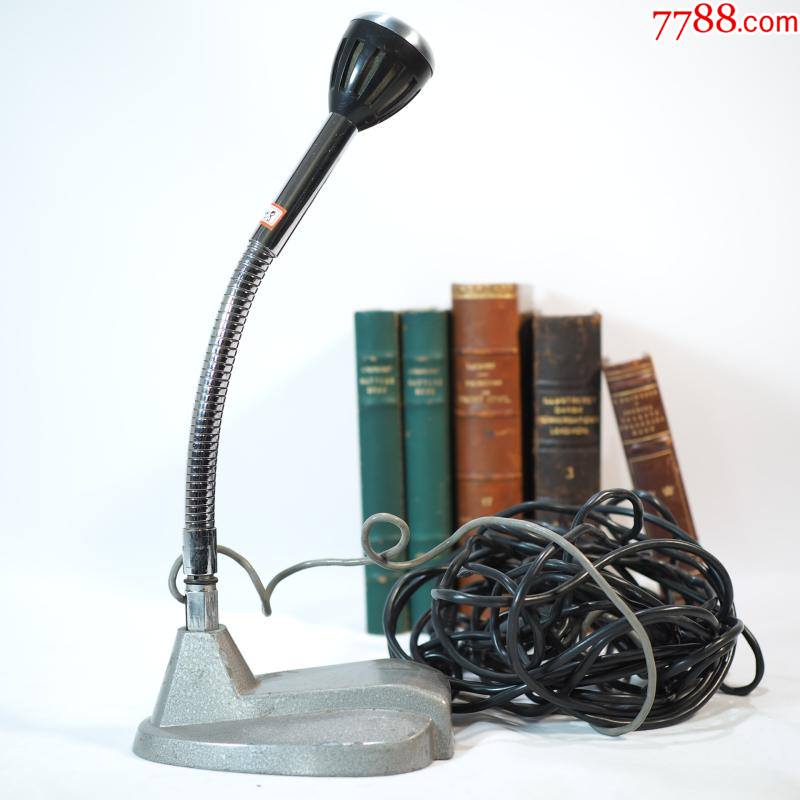 希腊进口老式古董金属麦克风会议话筒怀旧老物件摆件可用民国道具