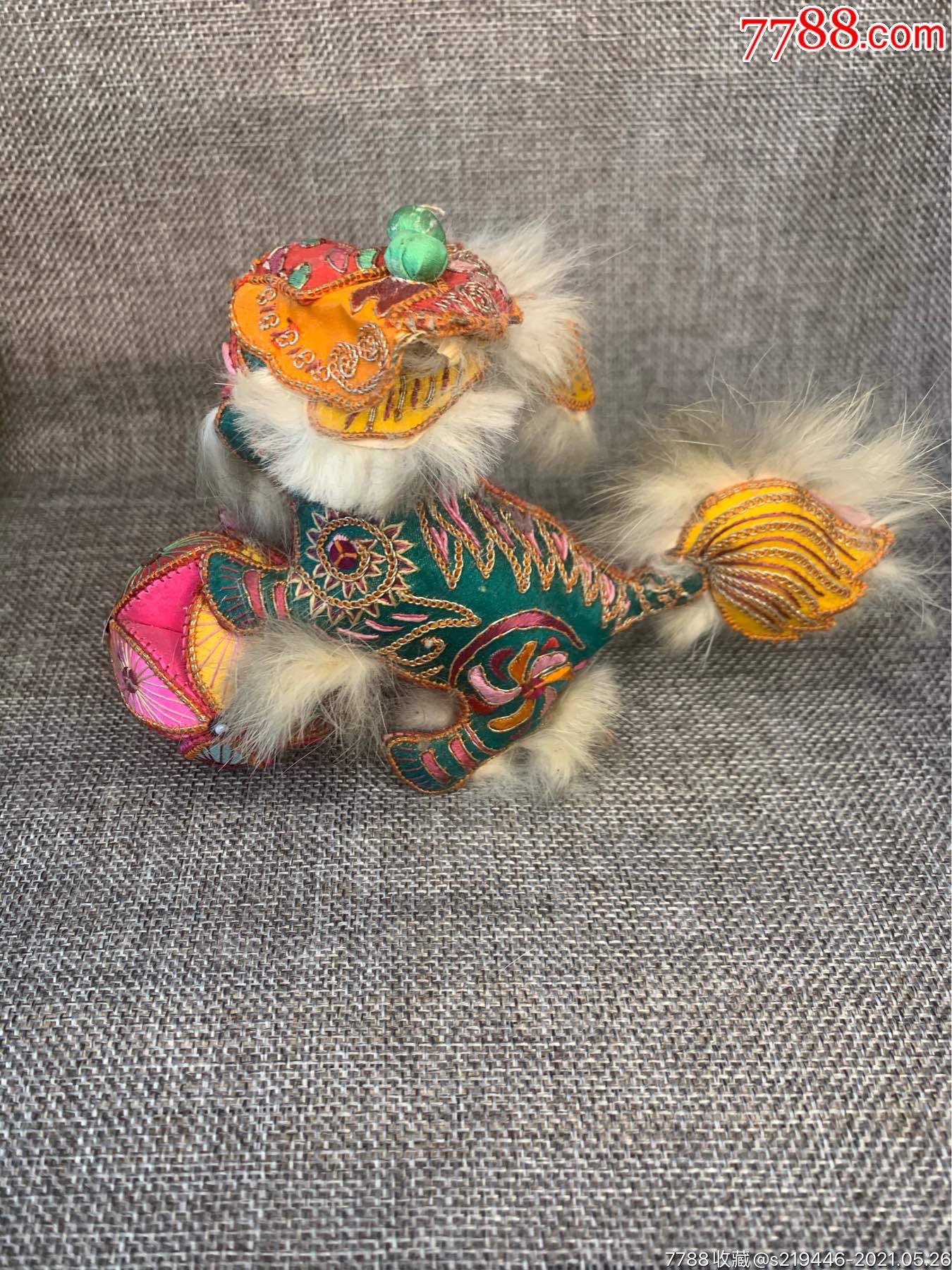 老北京绢人布艺舞狮绣球