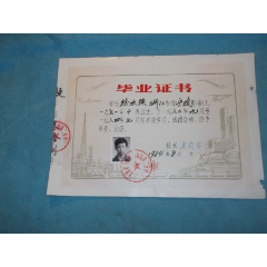 84年：上海市南市区凝和路第二小学毕业证书徐永强