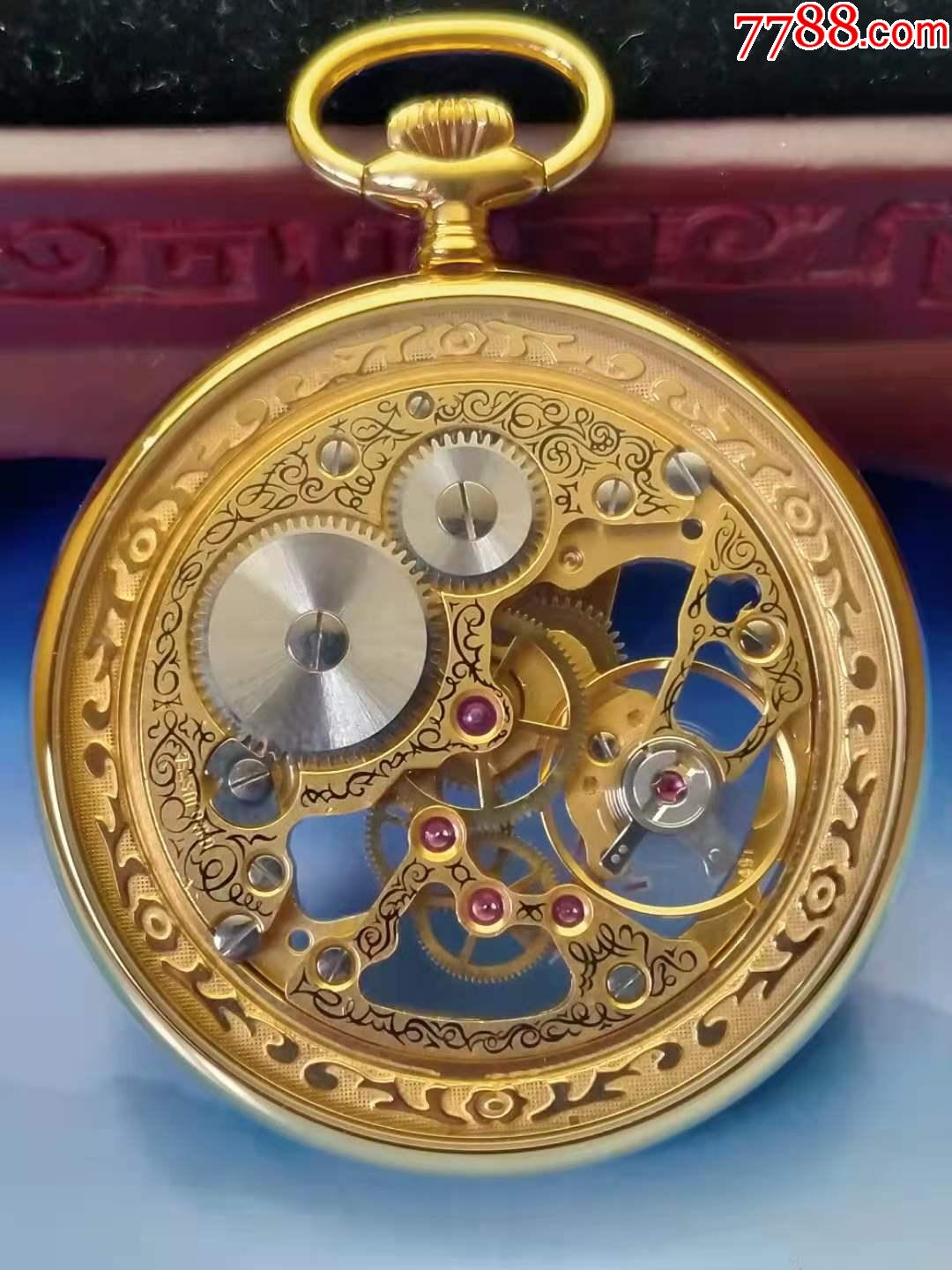 库存级品相瑞士卡图莱斯镂空雕花古董包金怀表-手表/腕表-7788陶瓷