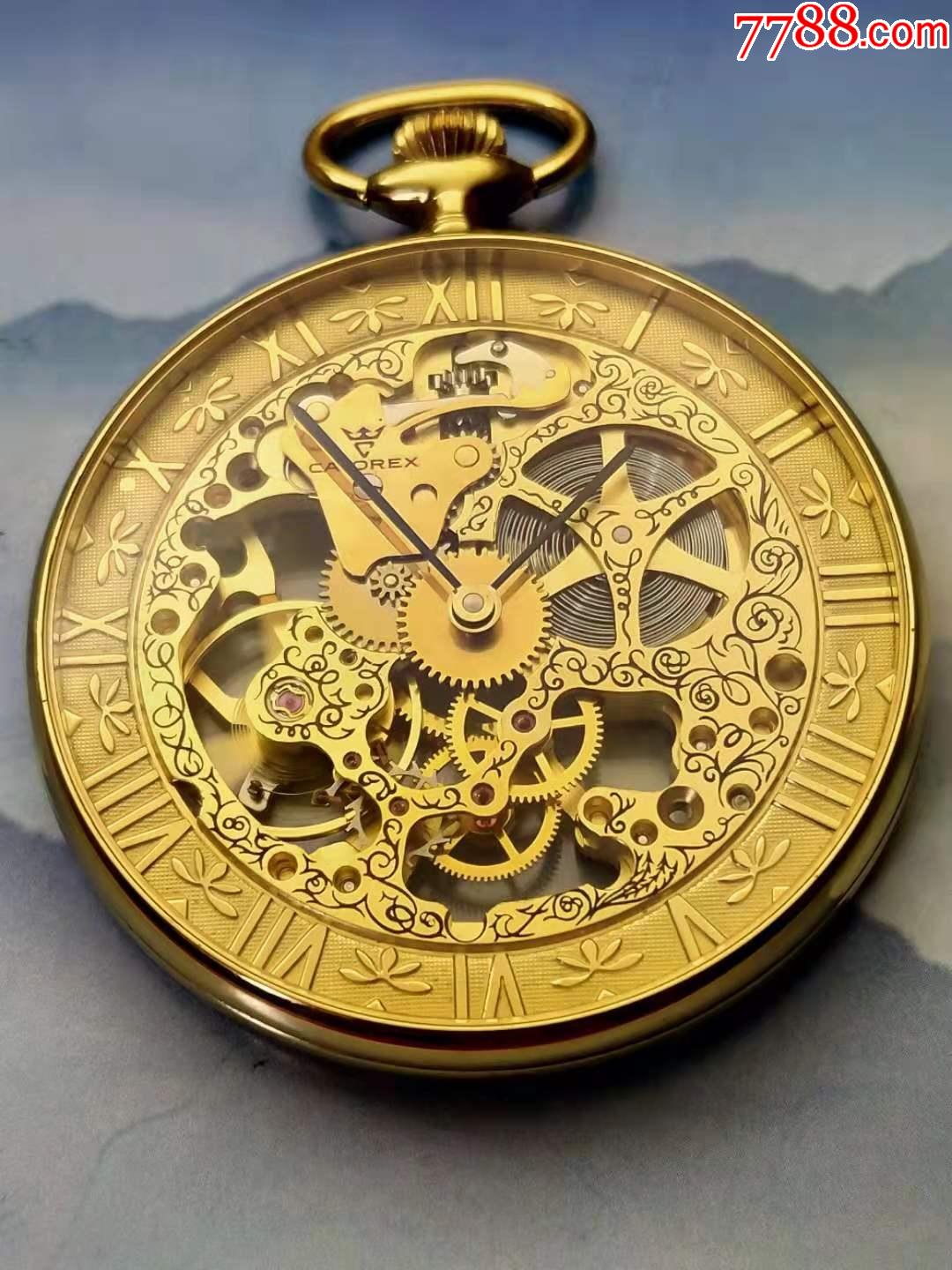 库存级品相瑞士卡图莱斯镂空雕花古董包金怀表-手表/腕表-7788陶瓷