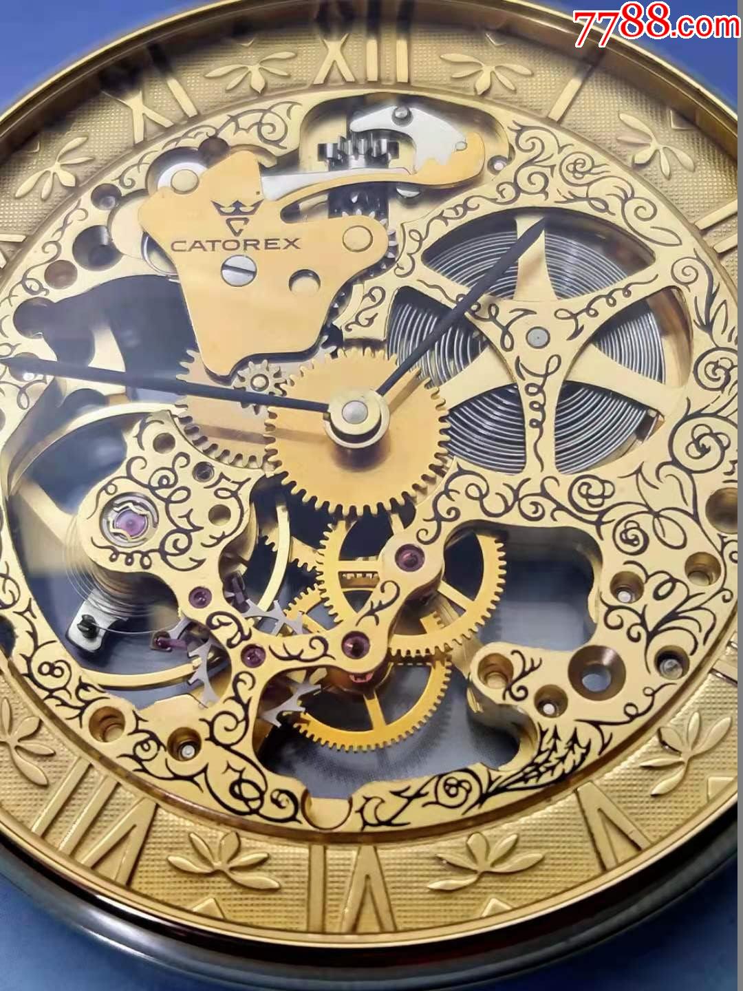 库存级品相瑞士卡图莱斯镂空雕花古董包金怀表-手表/腕表-7788陶瓷
