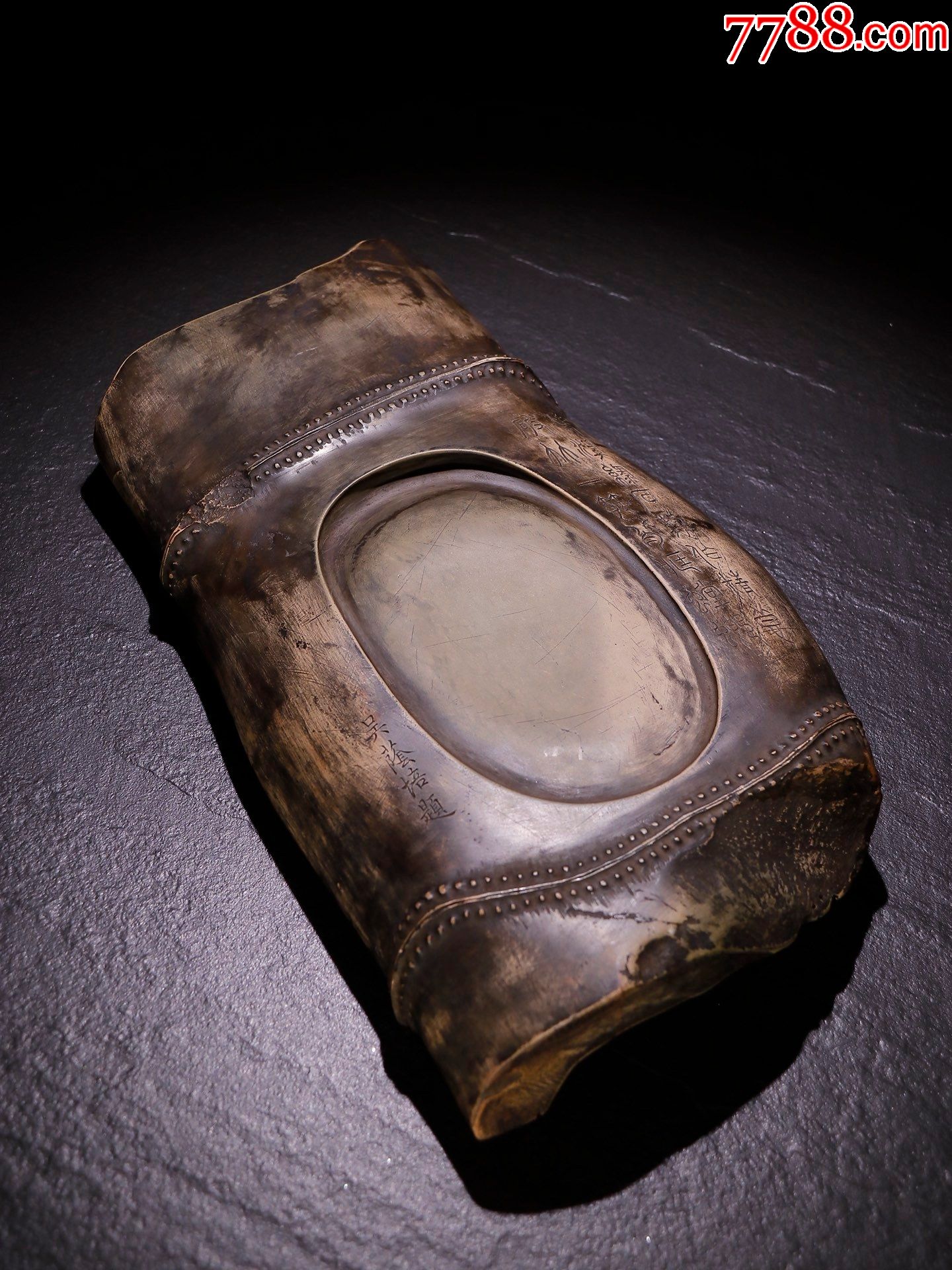 手工端砚竹节型文房砚台