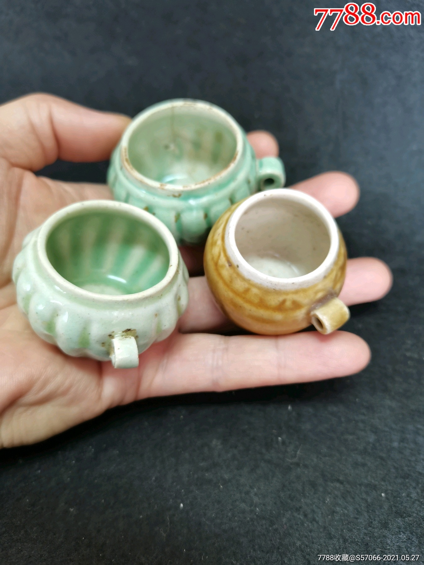 民国或解放初期鸟食罐三只!