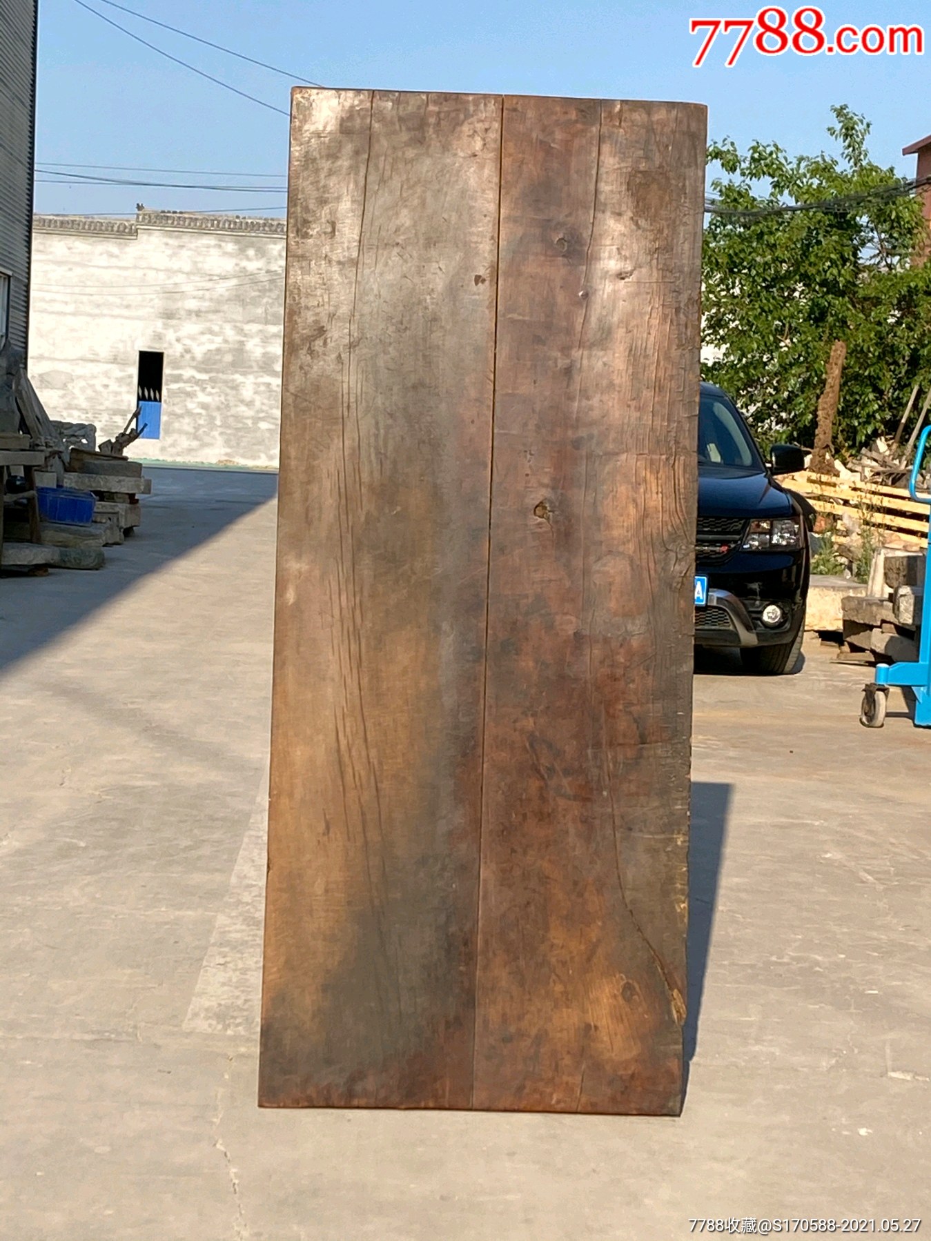 柿子木大板包浆一流茶室会所摆设高175厘米宽73厘米厚4厘米