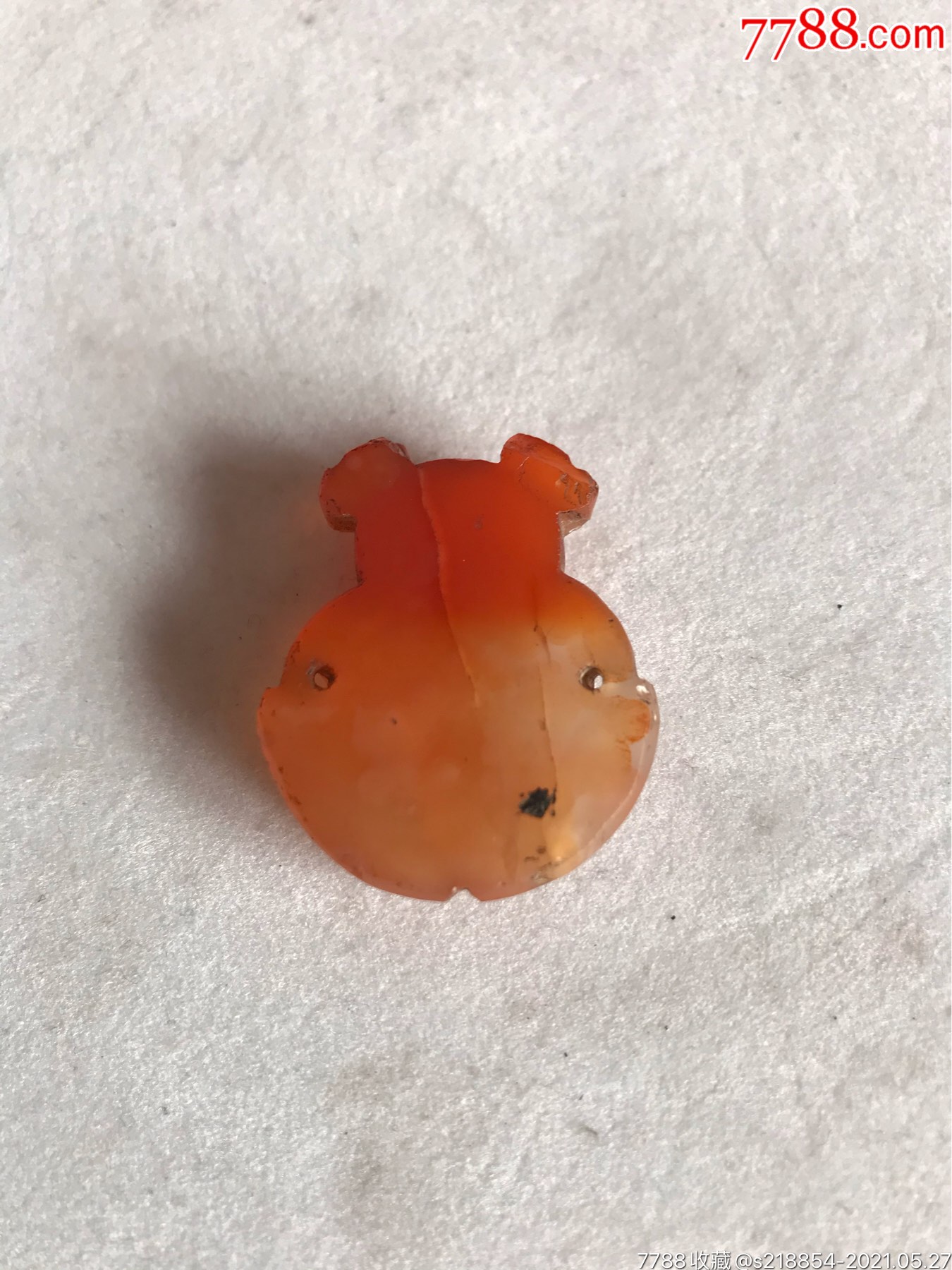 清代玛瑙帽花