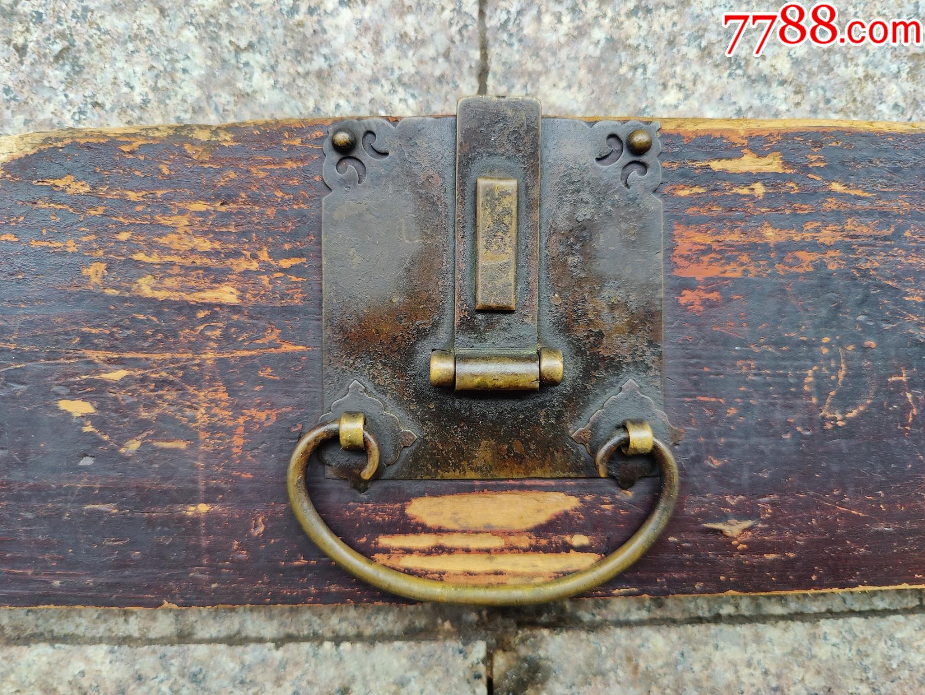 清代铜锁片箱柜面叶铜配件铜活铜杂件简单大气款_价格160元【老字号