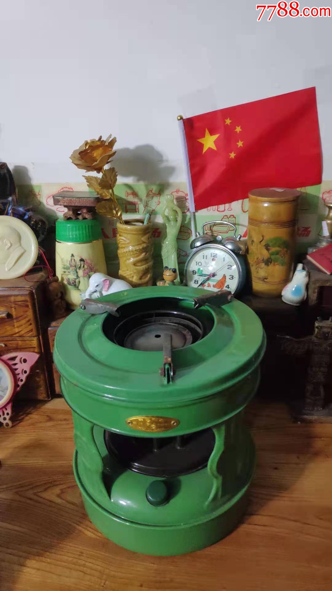 上世纪80年代中国制造鱼牌搪瓷煤油炉一只民俗怀旧老物品