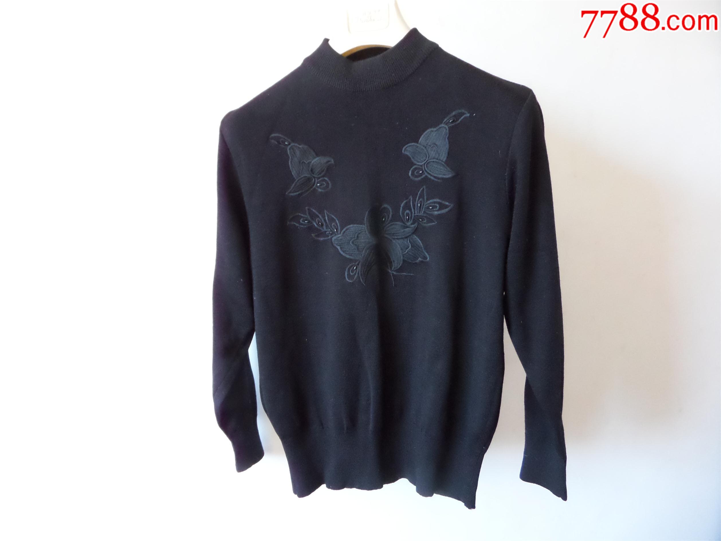 老衣服收藏8,90年代女式黑色套头毛衫道具服装(1108)