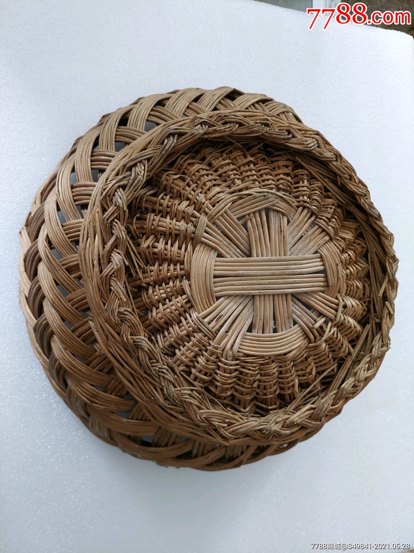 朝鲜百年老柳条编筐民俗品