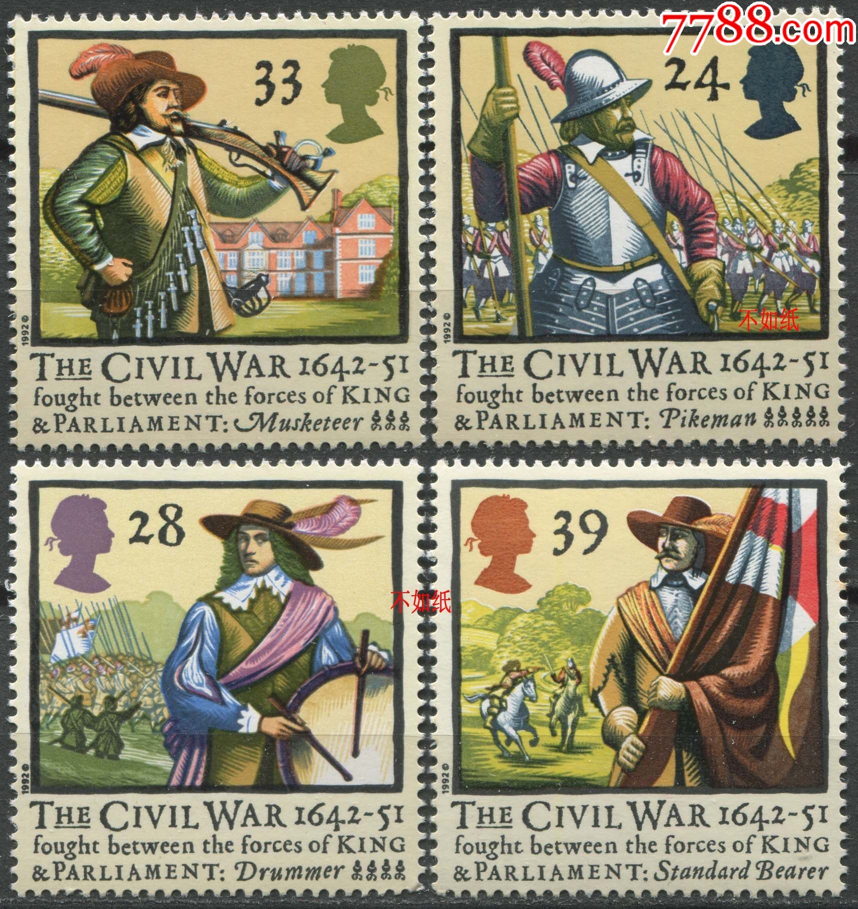 英国邮票1992年英伦内战350周年eur04-欧洲邮票-7788收藏