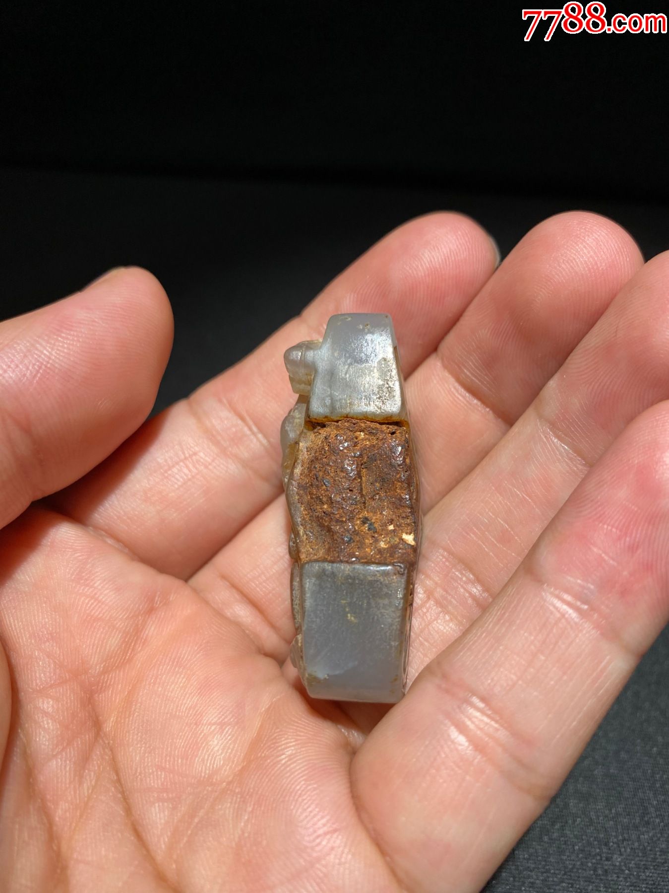 古玉剑格汉和田玉螭龙纹剑格古玉剑饰玉剑具礼器古兽纹饰