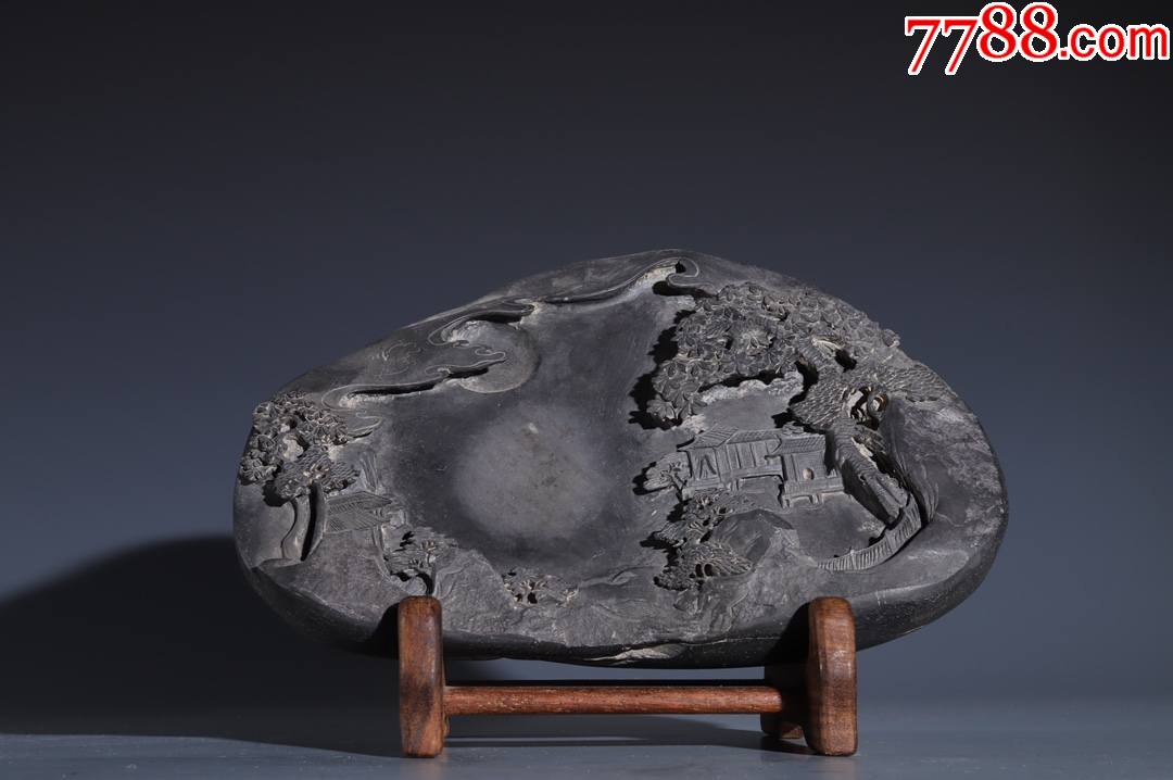 老坑端石山水意境文房端砚