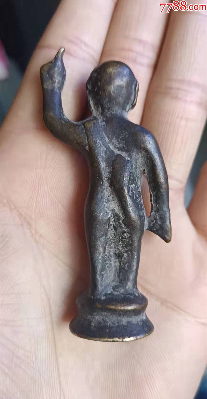 明清时期指天划地小铜佛一尊