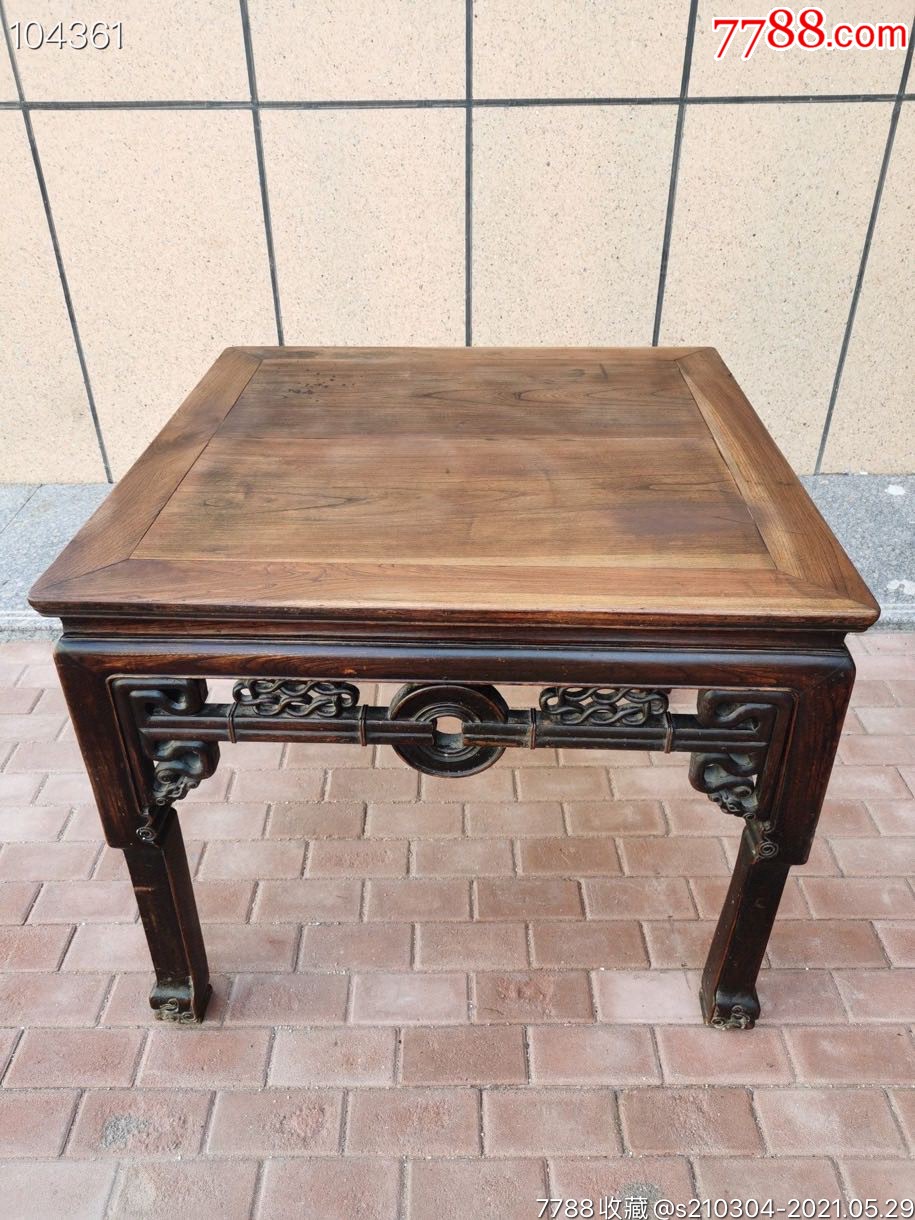清代苏作古典,血榉木三弯腿大拉钱鳄鱼脚供壁八仙桌