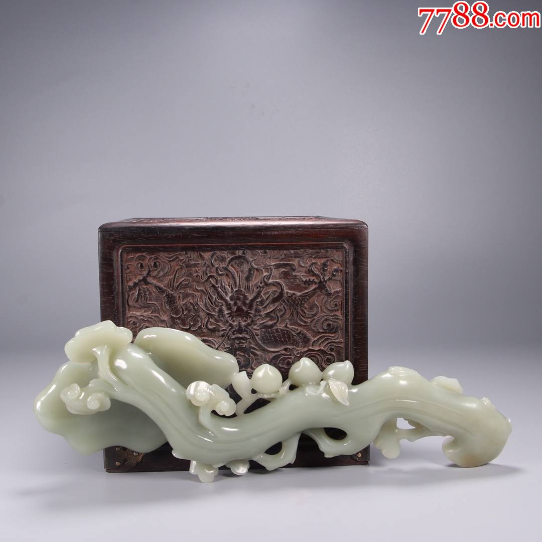 和田白玉灵芝如意摆件