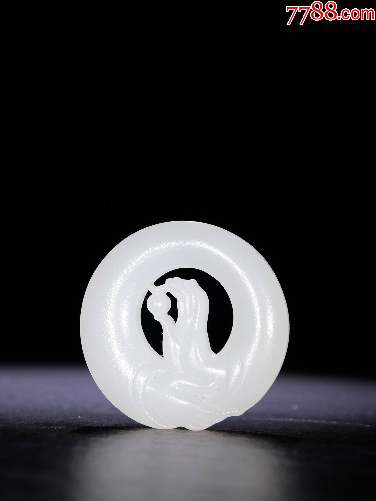 和田玉【拈花手】玉环挂件