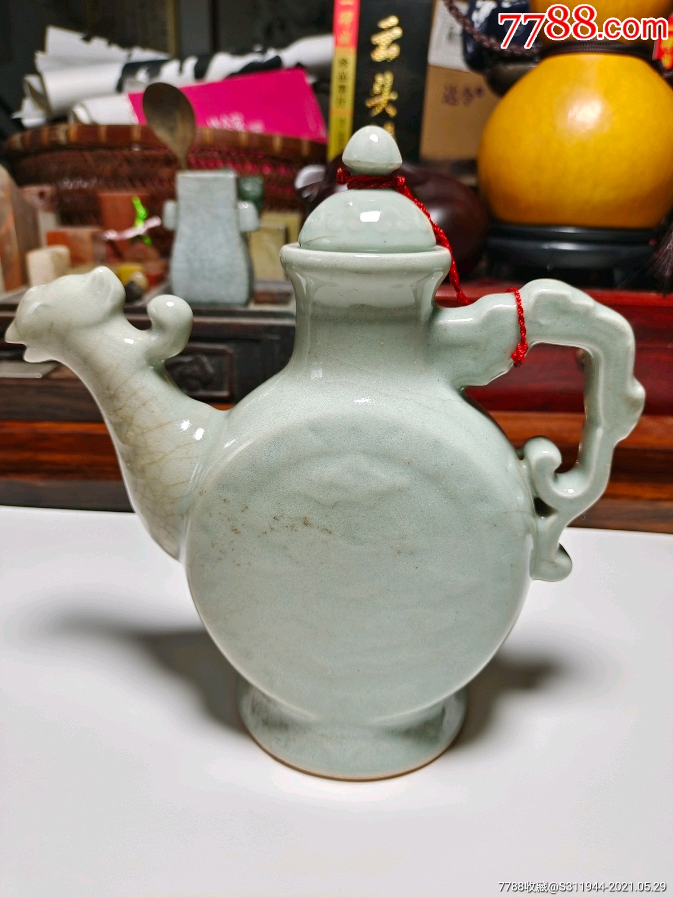 龙泉窑上洋瓷凤鸣酒壶包老保真