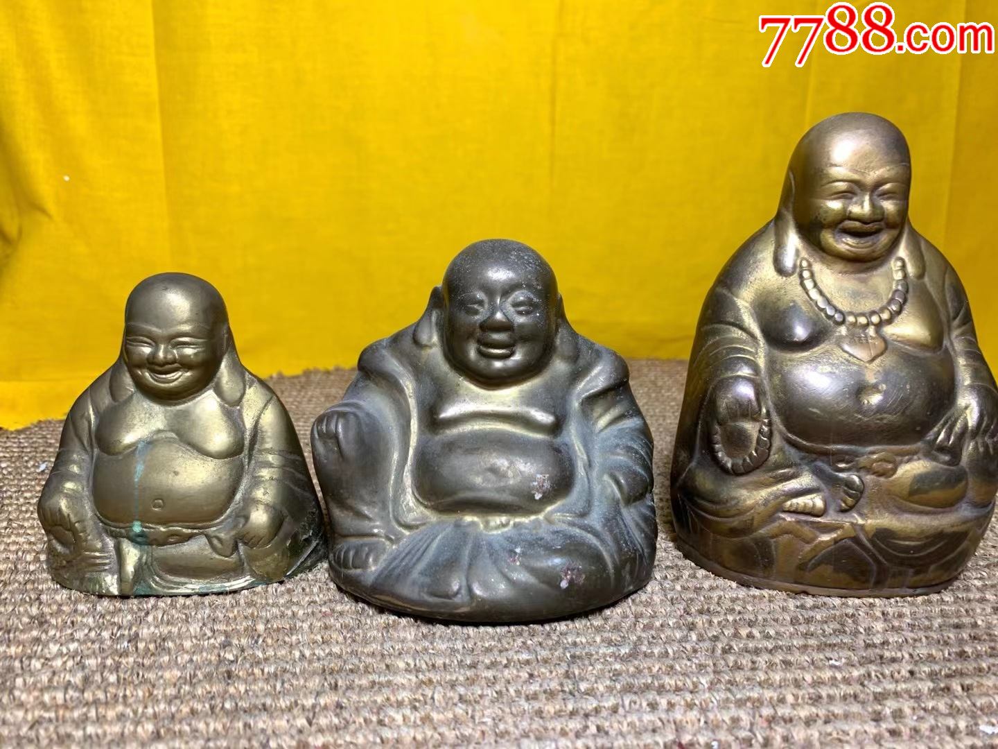 全完美开门大中小纯铜笑佛大肚弥勒佛像三尊特价