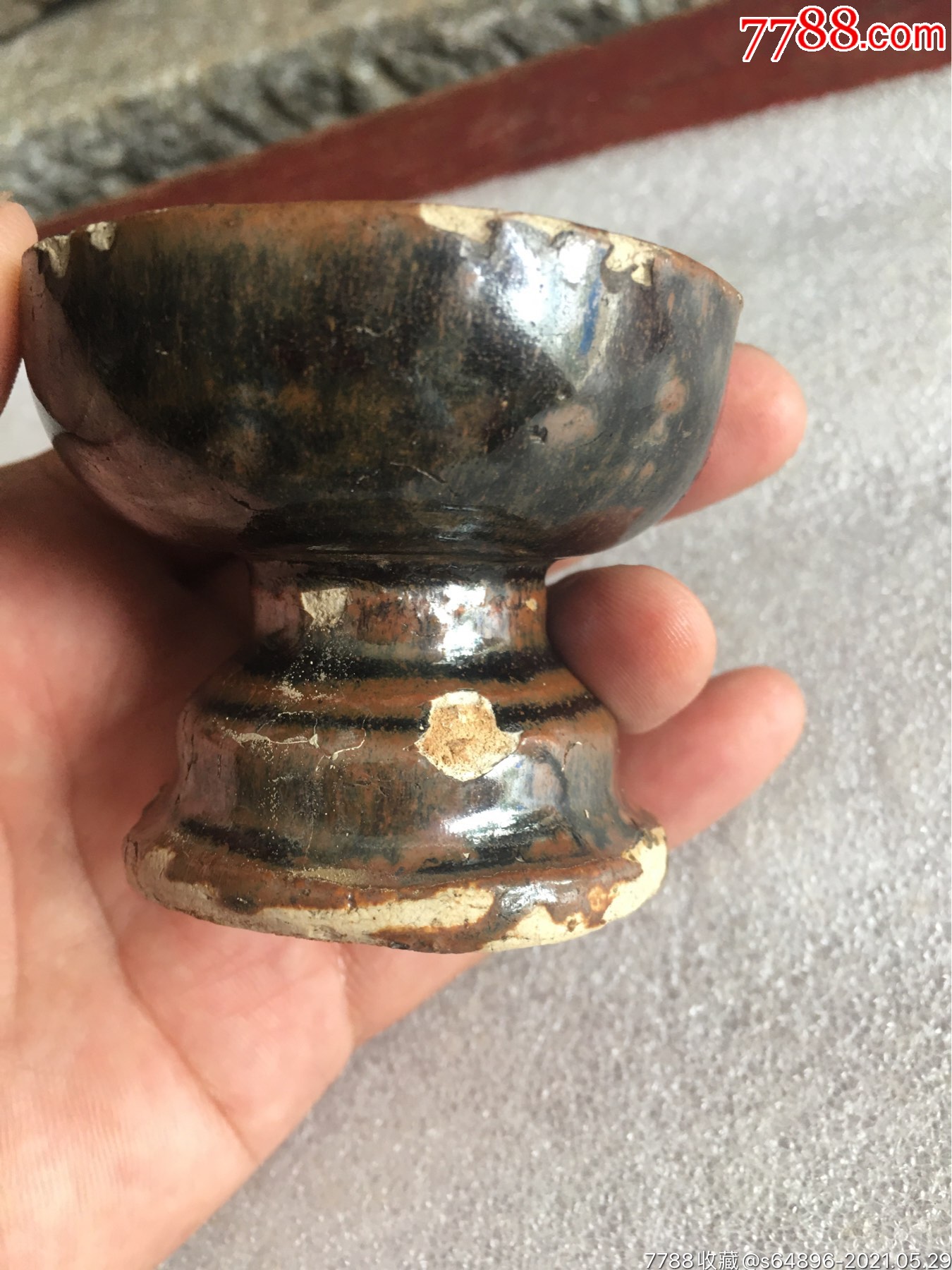 清代美工带窑变老灯盏_价格350元_第1张_7788收藏__收藏热线