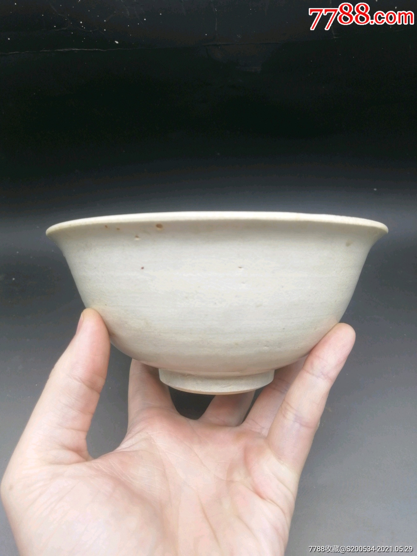 瓷器古玩收藏古董礼品枢府瓷高古老窑摆件精美元代民窑枢府瓷大白碗一