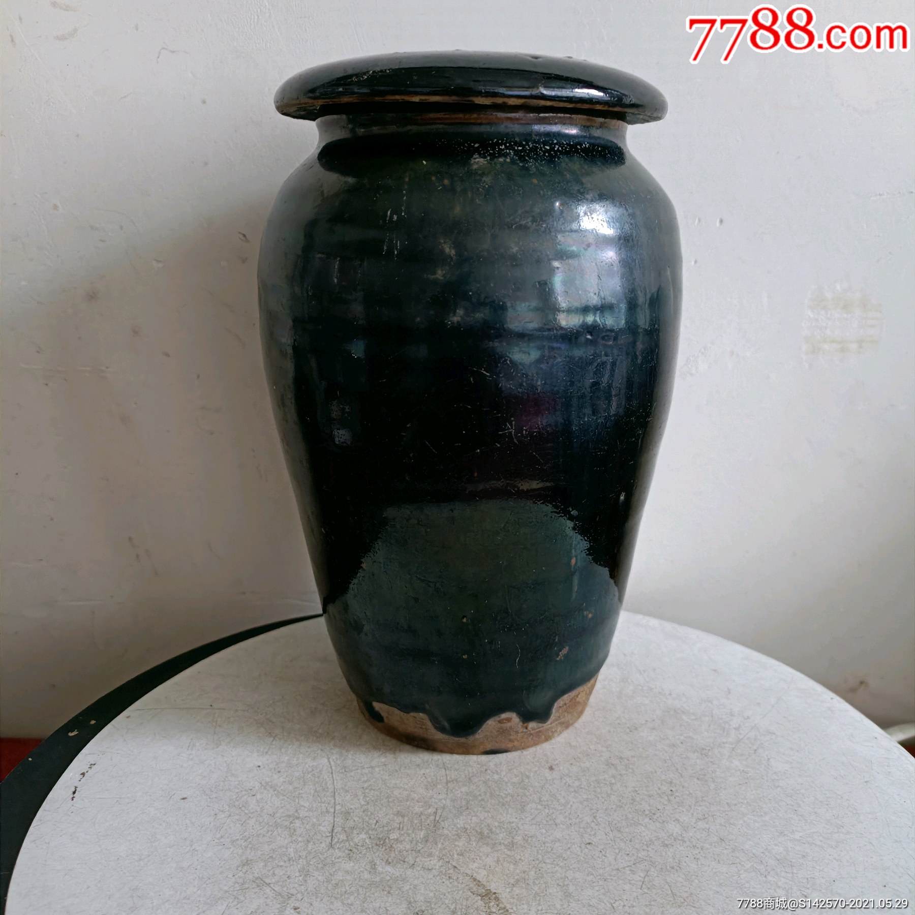 清代民窑黑釉陶罐500图图片