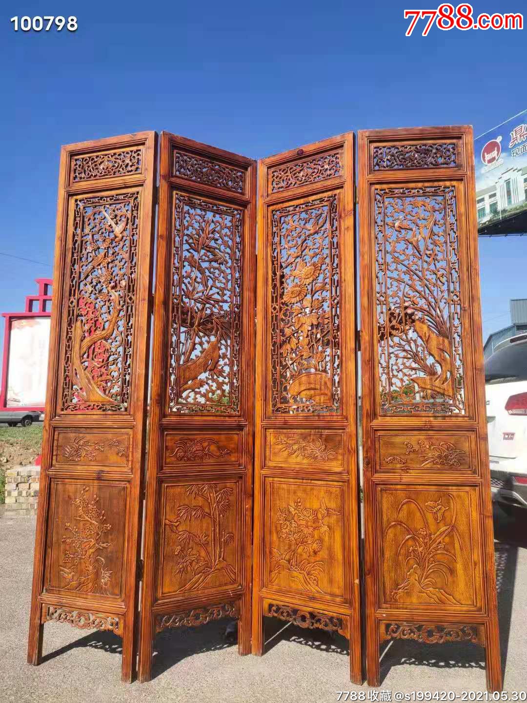 香樟木屏风一套双面工客厅会所装修佳品