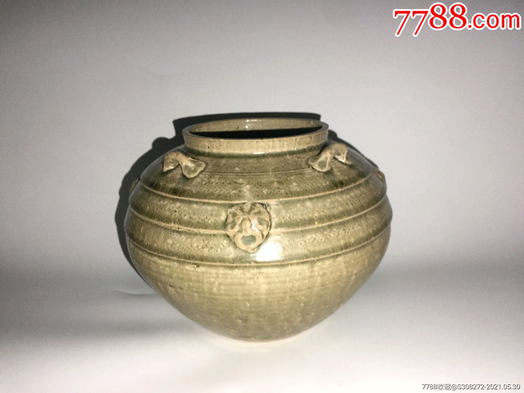 晋代·青瓷·兽耳·四系罐