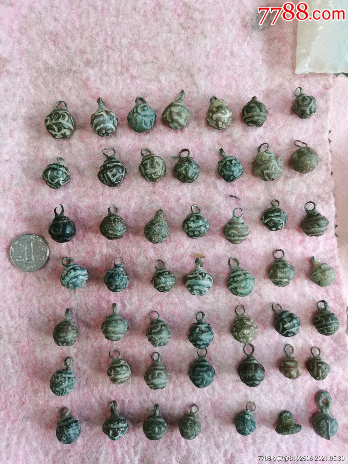 老铜扣子49枚_铜杂件_第1张_7788铜器收藏