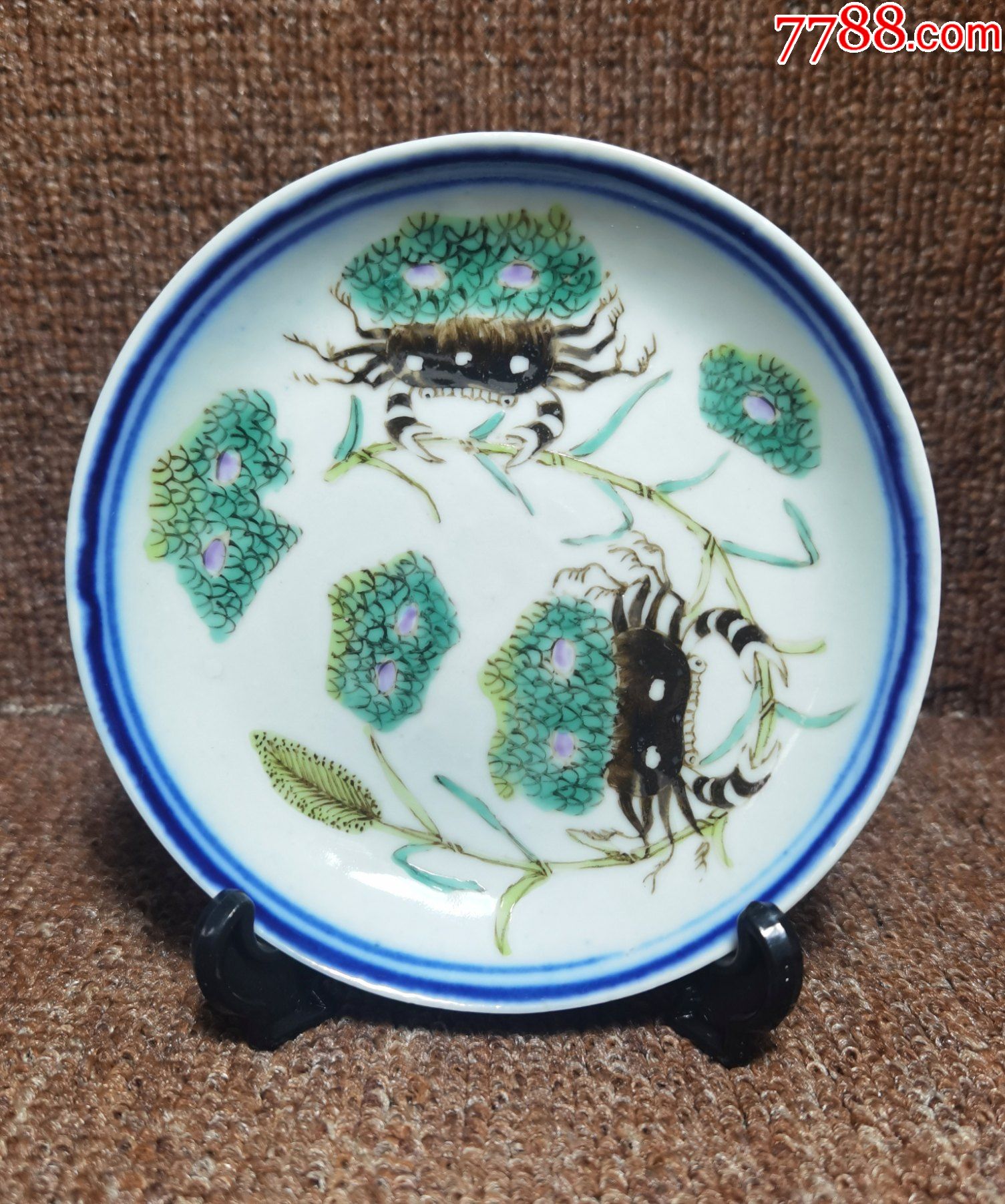 清晚期粉彩二甲传胪纹盘