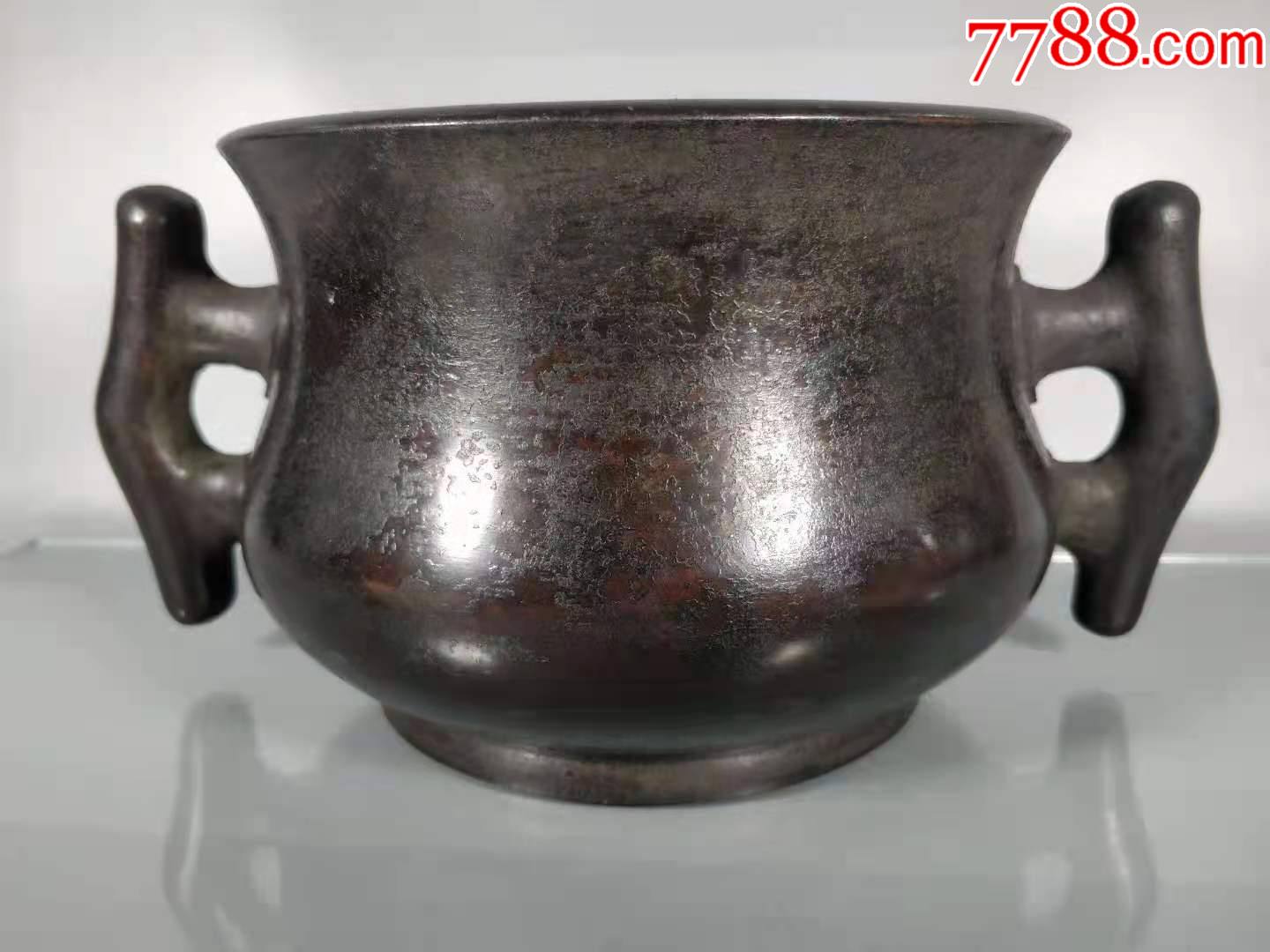 老紫铜素面香炉