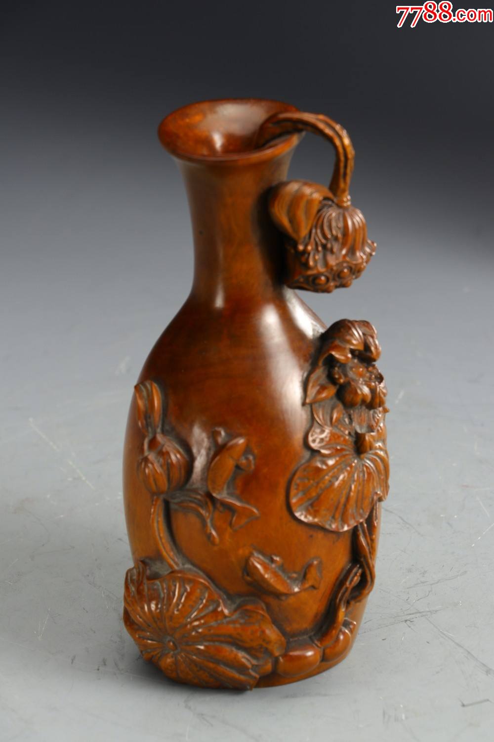 民国,黄杨木年年有余赏瓶-价格:5000元-se80543956-其他根雕/木雕