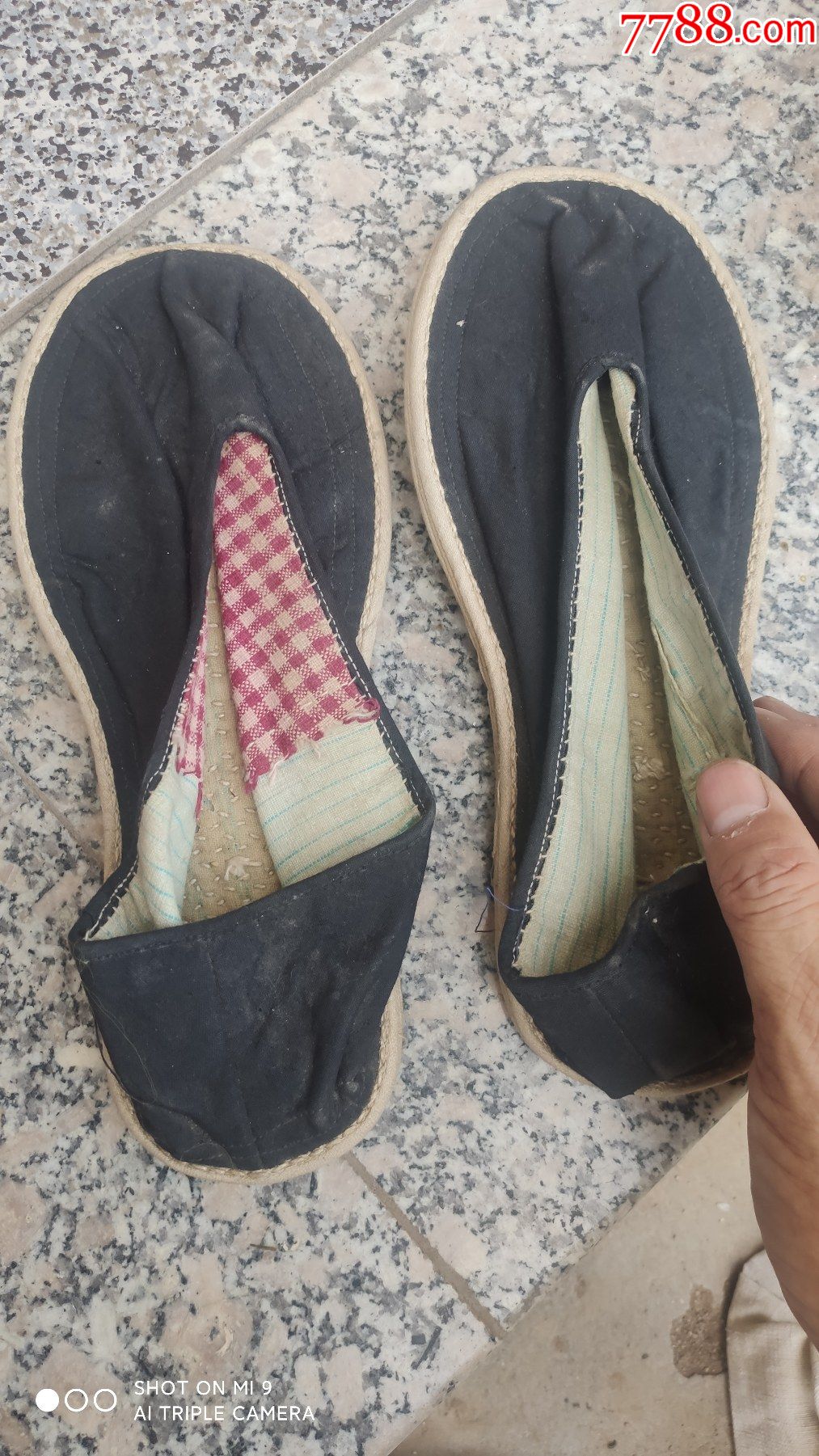 鞋帽/箱包;旧式圆头布鞋千层手纳底26码42妈1双