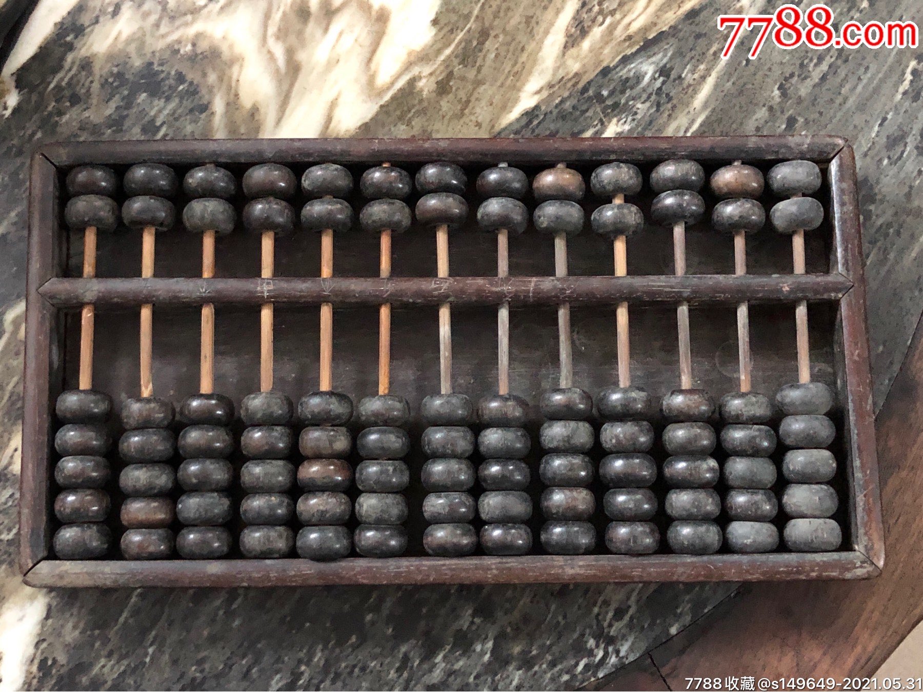 >>>>99清代酸枝木十三档算盘7品￥40099清代十三档酸枝木算盘8