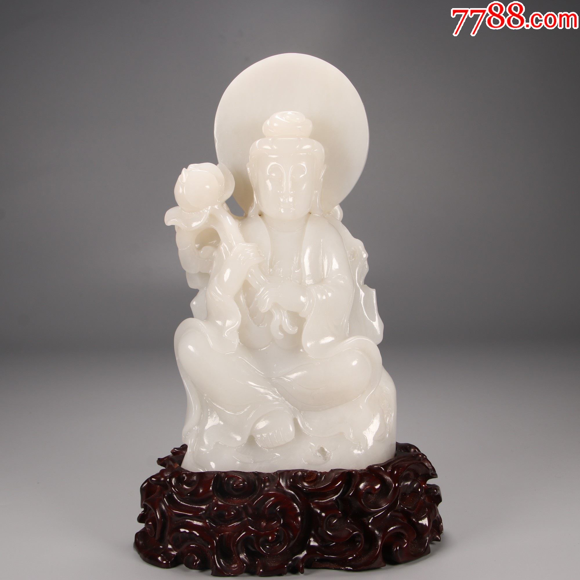 和田白玉观音坐像