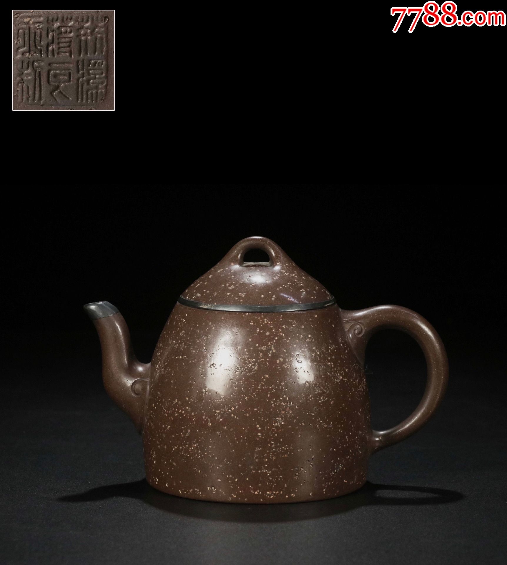 铺砂水磨光包银秦权壶-价格:7200元-se80556785-紫砂壶-零售-7788紫砂