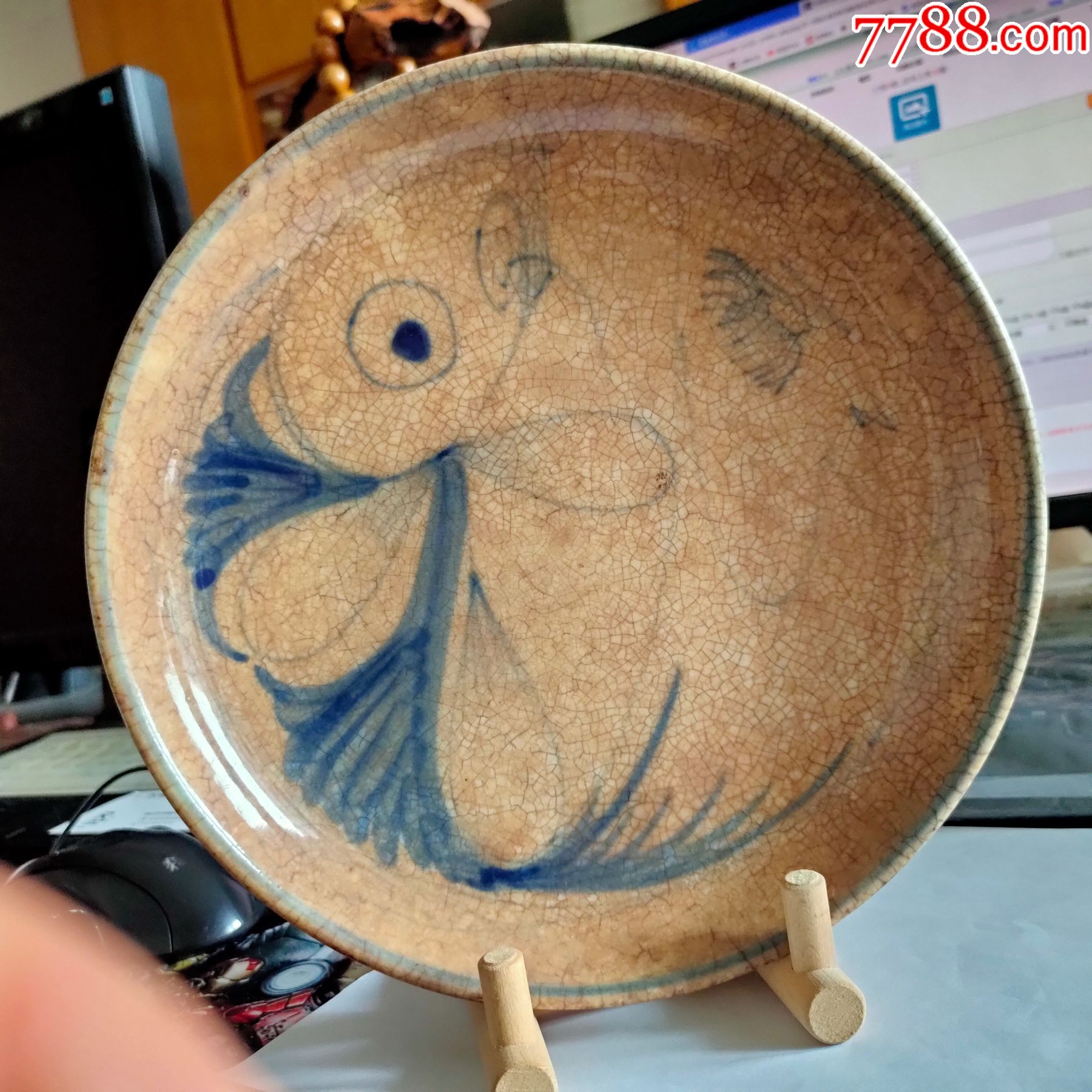 清哥釉青花鱼盘