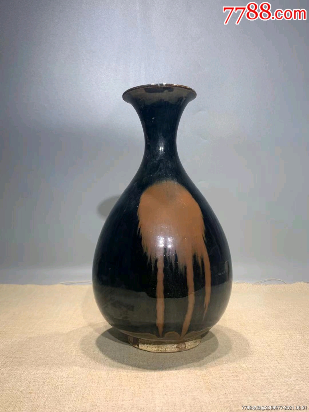 磁州窑黑釉窑变玉壶春瓶_黑瓷/天目瓷_收藏价格_鉴定交易_7788瓷器网