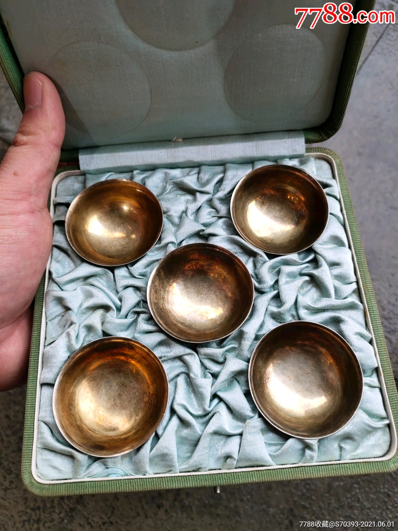 清代银杯一套5个,品相好_其他银器_图片收藏_回收价格_7788老酒收藏