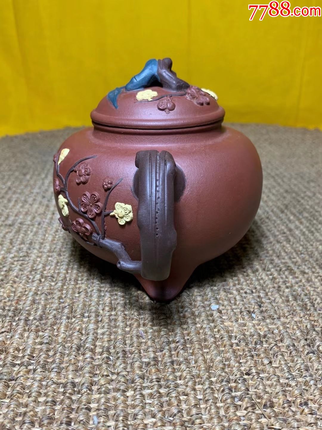 汪寅仙款全手工松竹梅岁寒三友梅桩紫砂壶,约400c-价格:628元-se