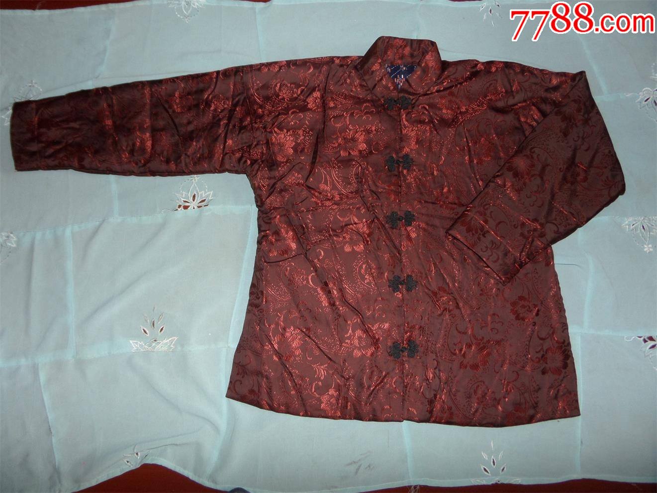 老棉袄收藏七八十年代便服缎面女棉袄新的(242)
