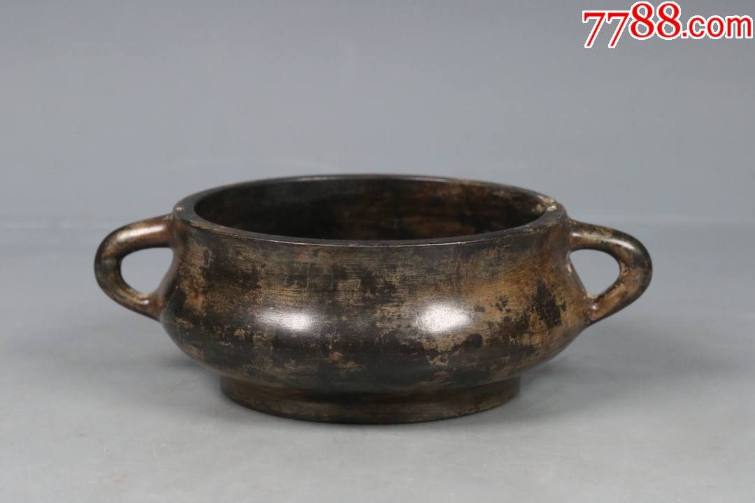 晚清双耳铜香炉