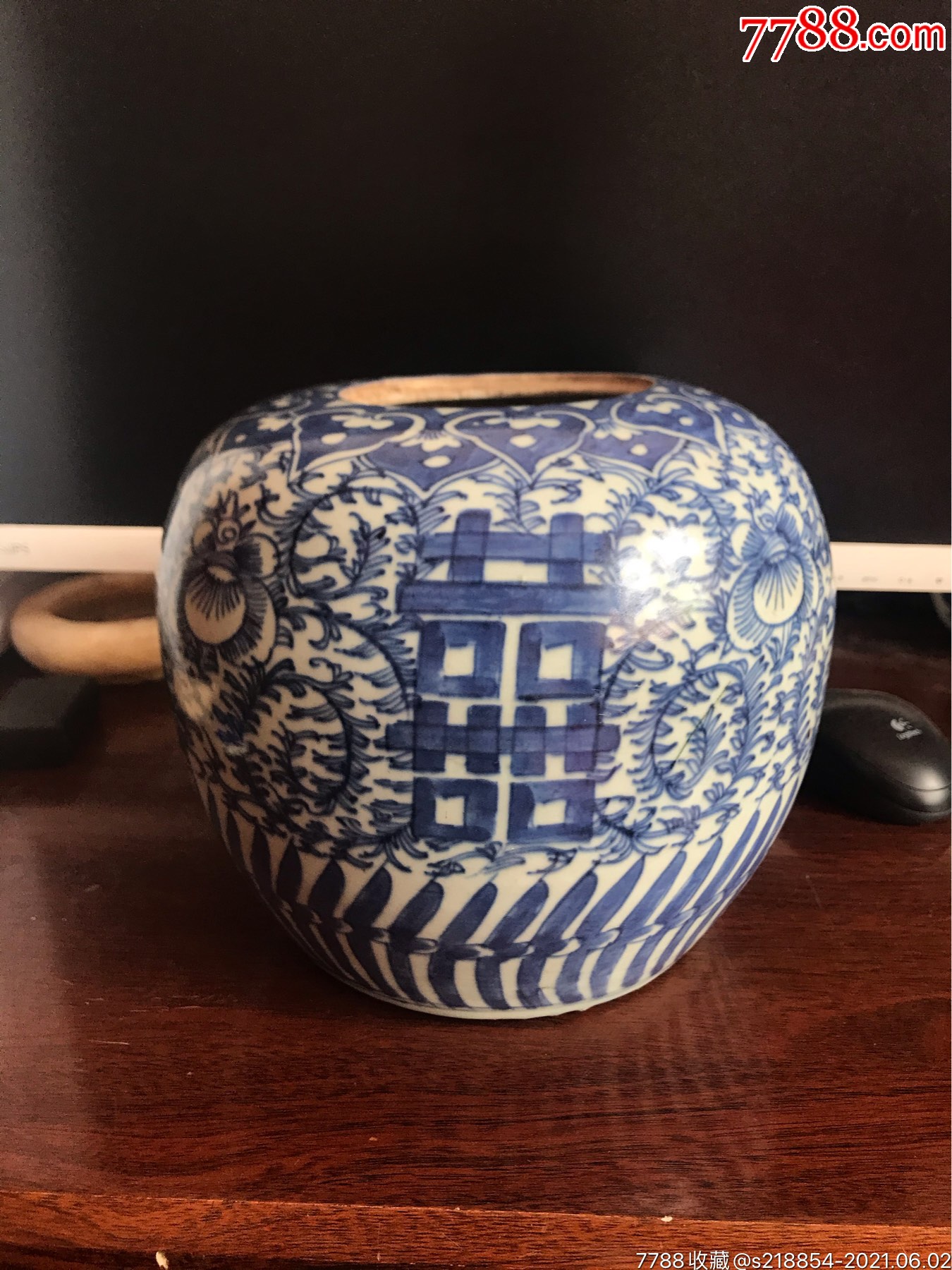 清代青花西瓜罐