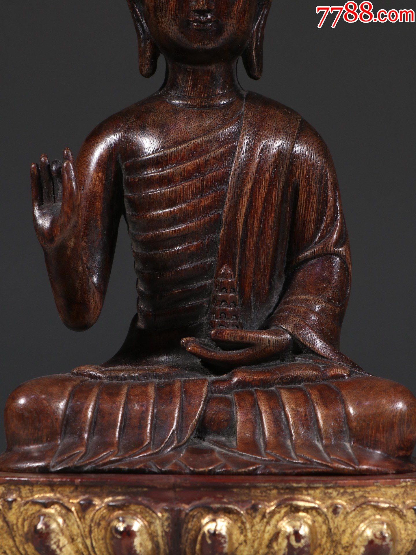 清老沉香释迦摩尼坐像_木佛像/人像_第3张_7788印章收藏