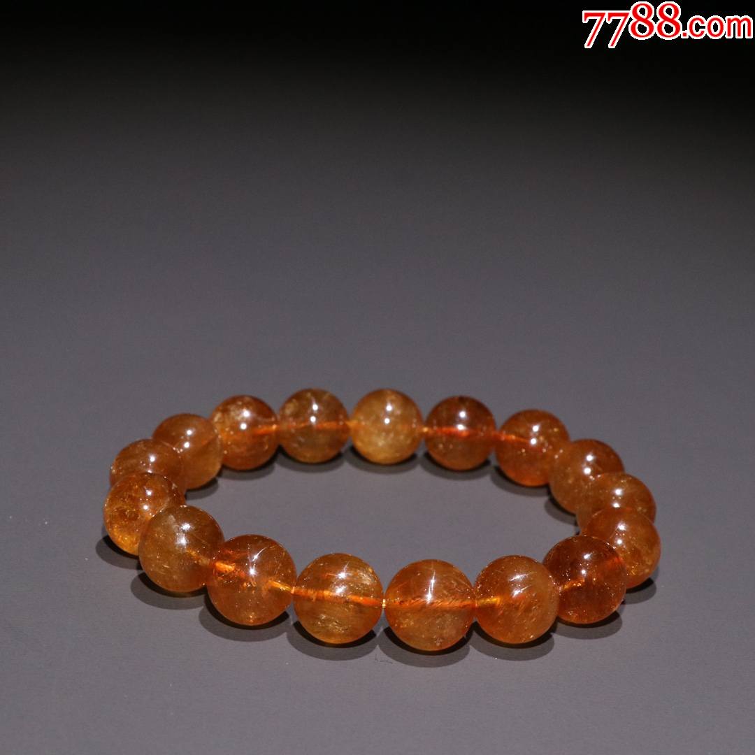 旧藏极品黄碧玺圆珠手串