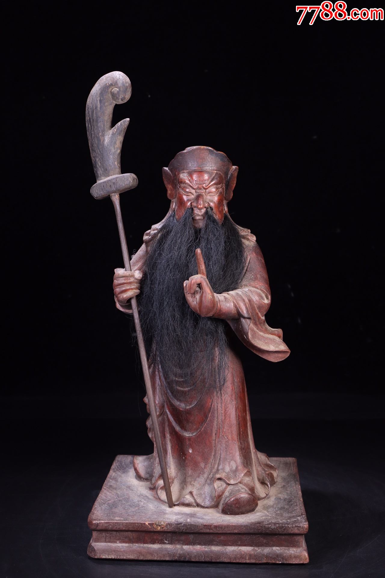 香樟木雕关公摆件